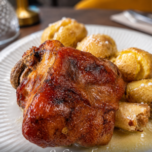 Pernil de Porco com batata assada